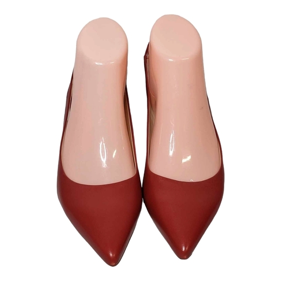 THEORY Red City Slingback 100% Lamb Leather New SZ 37 - Picture 2 of 12